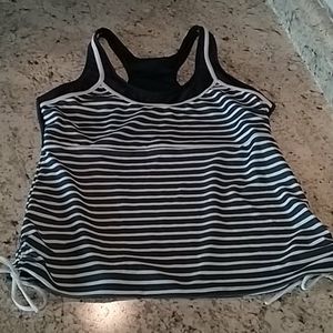TANKINI 2 piece navy / white stripe size Large